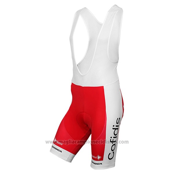2017 Abbigliamento Ciclismo Cofidis Rosso Manica Corta e Salopette